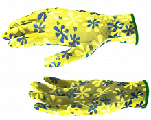 PALISAD Перчатки садовые из полиэстера с нитрильным обливом, зеленые, M 67742