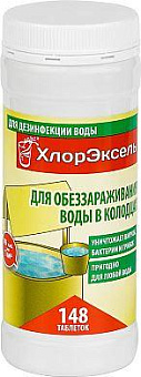 ХЛОРЭКСЕЛЬ 2,7 г., для воды в колодцах, банка 0,4 кг. 101284 Таблетки Хлорэксель, 2,7 г., для воды в колодцах,
