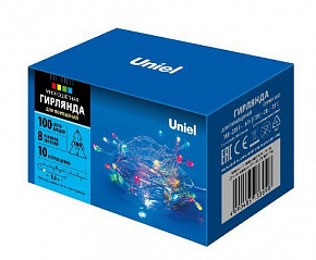 UNIEL (UL-00007199) ULD-S1000-100/DTA MULTI IP20 Гирлянда светодиодная, 10м. 100 светодиодов. Разноцветный свет Гирлянда