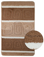 САНАКС 00207 SILVER Коврик в ванную двойной КОРИЧНЕВЫЙ 60х100+50х60 см 100% полиэстер Коврики для ванной