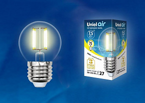 UNIEL (UL-00003252) LED-G45-7,5W/WW/E27/CL GLA01TR G (Лампы-глобы)