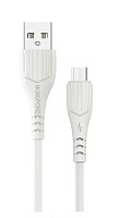 BOROFONE (6931474720887) BX37 USB-microUSB 2.4A 1M - белый кабель