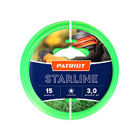 PATRIOT 805201066 D 3,0 мм L 15 м (звезда, зеленая) Леска Standart для триммеров Леска