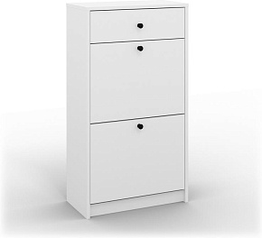 МЕБЕЛЬ-КОМПЛЕКС НАЙС Тумба для обуви высокая Белый/Белый (1 кор.) Тумба для обуви