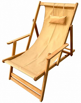 DYATEL Кресло-шезлонг с подлокотниками сиденье из ткани сосна (цвет дуб) G-LC-009-OAK Кресло-шезлонг