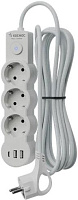 КОСМОС YKsm1.5m3g-Z-VU10A-W - 3 гн х 1,5 м белый Удлинитель