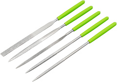 СИБРТЕХ Набор надфилей алмазных, 140 х 50 х 3 мм, 5 шт 158307