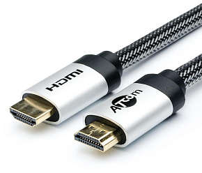 ATCOM (AT3782) Кабель HDMI 3 M (HIGH SPEED, METAL GOLD, в чулке, в пакете) Кабель HDMI