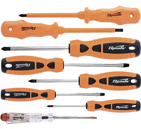 SPARTA Набор отверток, PH, SL-5 шт, диэлектрические 2 шт, пробник на 220 В-1 шт, 8 шт 135435 Наборы отверток SPARTA Набор отверток, PH, SL-5 шт, диэле