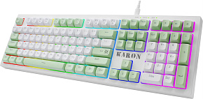 DEFENDER (45129) Karon GK-129 RU,белый/зеленый Клавиатура