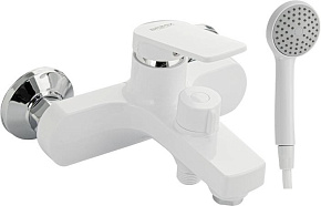 BRIMIX 5577 Смеситель для ванны, с коротким изливом, шаровый, из высокопрочного АБС пластика, цвет БЕЛЫЙ Смесители