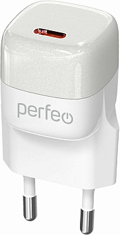 PERFEO (I4651) TYPE-C, GaN, 20W, белый Сетевое зарядное устройство