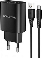 BOROFONE (6931474741219) BN2a Black СЗУ 2USB 2.1A СЗУ