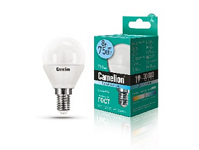 CAMELION (12393) LED8-G45/845/E14/4500К Лампа светодиодная