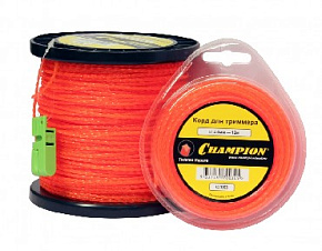CHAMPION C7003 - корд трим. Twisted Square 2.4мм* 12м (витой квадрат) Леска для триммера
