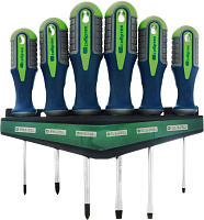 СИБРТЕХ Набор отверток, CrV, трехкомпонентные рукоятки, 6 предметов 13374 СИБРТЕХ Набор отверток, CrV, трехкомпонентные рукоятки, 6 предметов 13374