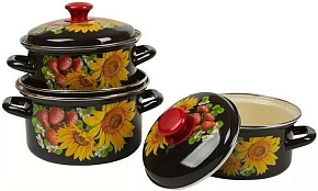 КМЗ Даша-1 эмал цил (3 предмета) Набор посуды