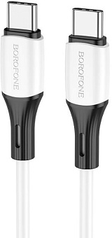 BOROFONE (6974443384819) BX79 силикон 1м USB 3.0A PD 60W для Type-C Type-C White 1 м Кабель