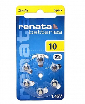 RENATA (4392) ZA10 BL-6 - для слуховых аппаратов Батарейки