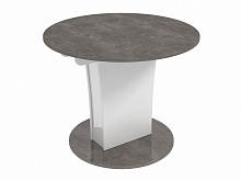 BONMEBEL Bergamo Стол-трансформер-6 (круглый) ателье темный лак/белый (2 пак.) Стол-трансформер