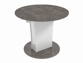 BONMEBEL Bergamo Стол-трансформер-6 (круглый) ателье темный лак/белый (2 пак.) Стол-трансформер