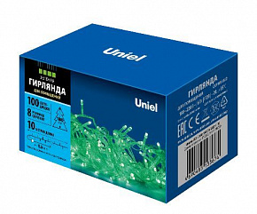 UNIEL UL-00007198 ULD-S1000-100/DTA GREEN IP20 Гирлянда светодиодная, 10м. 100 светодиодов. Зеленый свет Гирлянда