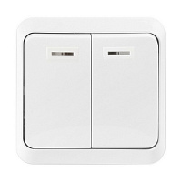 SMARTBUY (SBE-03w-10-SW2-1) Юпитер, 2-клавишный, белый выключатель