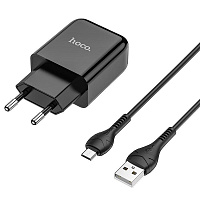 HOCO (6931474728845) N2 1USB 2.1A MICRO USB 1м черный СЗУ