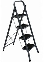 ZALGER 9910-4 Jet Black 4 cт с ковриком сталь Стремянка