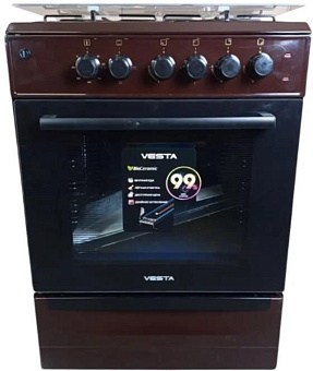 VESTA Valencia VKE 10-E Коричневый с VD Комбинированная плита VESTA Valencia VKE 10-E Коричневый с VD