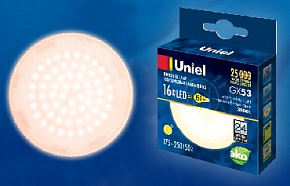 UNIEL (UL-00003726) LED-GX53-16W/WW/GX53/FR PLZ01WH матовая Теплый белый свет 3000K Лампа светодиодная