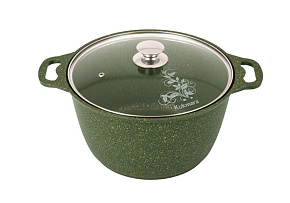 KUKMARA к61tsml а/пр литая 6,0л стекл/кр Trendy style malachite Кастрюля