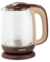 CENTEK CT-0034 brown (1,8л, стекло) Чайник