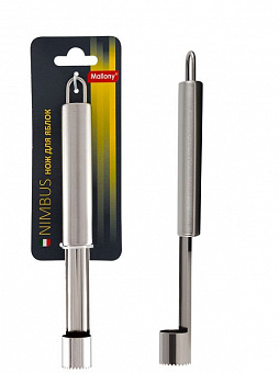 MALLONY Нож для яблок из нержавеющей стали, NIMBUS, 20*2 см, овальная ручка с подвесом (007419) Нож для яблок