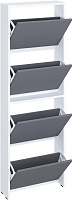 МЕБЕЛЬ-КОМПЛЕКС ЛАЙТ Обувница 4 секц Белый / Серый шифер (1 кор.) Модульная мебель