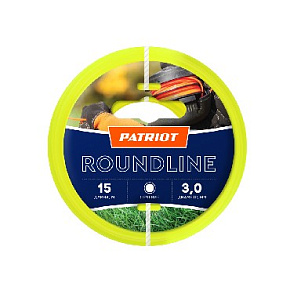 PATRIOT 805201019 Леска Roundline D 3,0 мм L 15 м (круглая, желтая) Леска