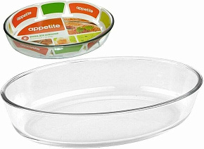 APPETITE PL11 стекл овал 30x21x6см/2,4л Форма