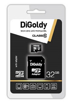 DIGOLDY MicroSDHC 32GB Class10 + адаптер SD Карта памяти