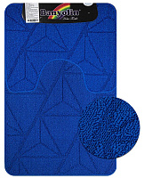 САНАКС 00850 Коврик в ванную CROSS-LOOP, двойной, СИНИЙ,однотонный, 500х800, 500х400 мм,100% полиэстер Коврик для ванной