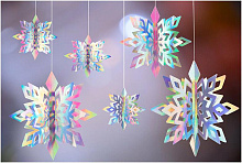 ВОЛШЕБНАЯ СТРАНА Набор голографических подвесокСнежинка 18шт (109921)