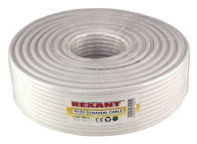REXANT (01-2221) RG-6U, 75Ом, Cu/Al/Cu, 64%, 100м, INDOOR, белый Кабель коаксиальный