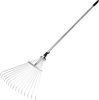 PALISAD стальные, 190 - 520 х 1200 - 1500 мм, 15 зубьев, раздвижные, стальной черенок, 6175655 Грабли PALISAD стальные, 190 - 520 х 1200 - 1500 мм, 15