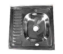 FABIA 62273R Мойка 60х60 наклад правая 0.6 мм + большой сифон с переливом Мойка накладная