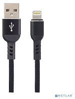 PERFEO (I4316) USB A вилка - Lightning вилка, 2.4A, черный, длина 1 м., Light Premium Кабель