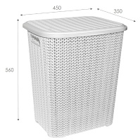 VIOLET Вязь 60л (белый) 206006 Корзина для белья