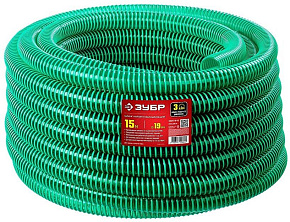ЗУБР 40325-19-15 15м, напорно-всасывающий, зеленый Шланг