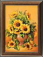 Картина Подсолнухи с сухоцветами 35*45см