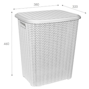 VIOLET Вязь 40л (белый) 204006 Корзина для белья