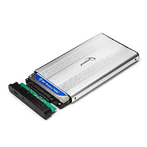 GEMBIRD (13140) EE2-U2S-5-S внешний корпус 2.5", серебро, USB 2.0, SATA, металл корпус для жёстких дисков