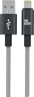 AKSBERRY (6900295490019) X163 Nylon silk USB-A ? Lightning, серый Кабель